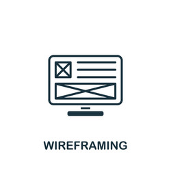 Wireframing icon monochrome simple sign from app vector