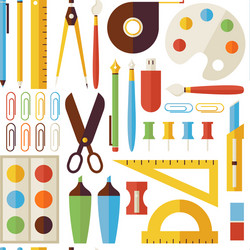 Back to School Pattern - Office Objects vector image