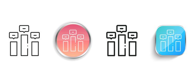 bar chart icon thin linear regular and button vector image