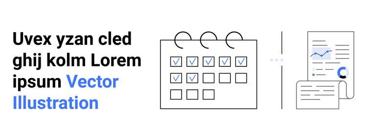 calendar with checkmarks and document analysis vector image