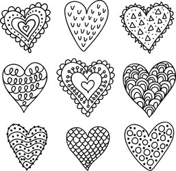 Hand drawn hearts vector