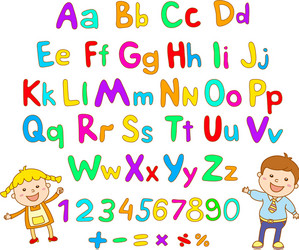 Kids Alphabet Learning Poster Vector Image