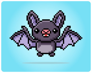 8 bit pixel of bat for game assets vector image