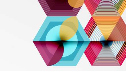 abstract geometric design hexagons overlap vector image