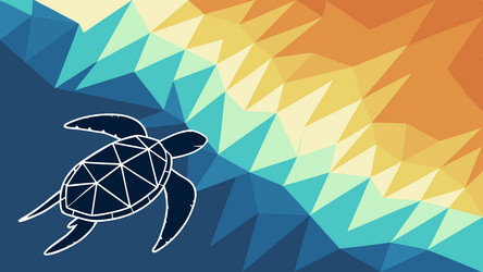 abstract geometric turtle in dynamic ocean waters vector image