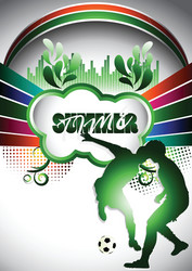 abstract summer composition with soccer player vector image