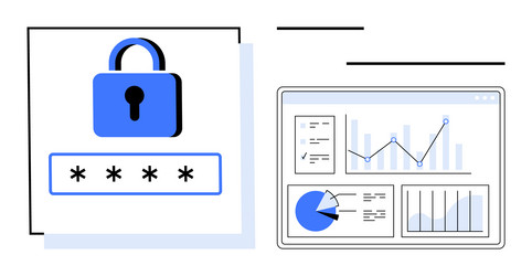 data security with password protection vector image