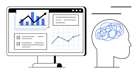 digital data analysis and problem-solving concept vector image