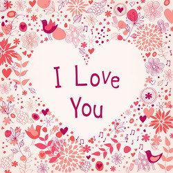 floral heart Vector Image