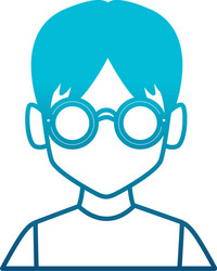 geek man with round frame glasses vector image
