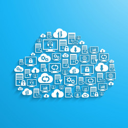 hosting network and cloud service icons vector image