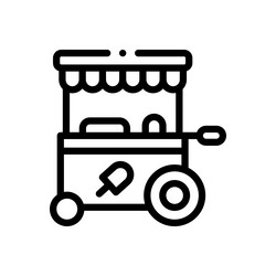 ice cream cone icon thin linear style design vector image