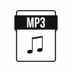 Mp3 file icon simple style vector