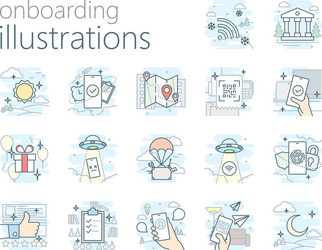 Onboarding outline vector