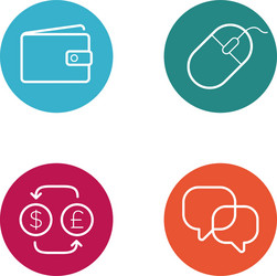 round circle buttons with icons can be used vector image