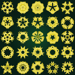 Set of 25 snowflakes vector