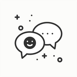 Speech bubble line icon conversation chat dialog vector