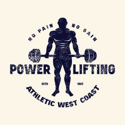 sport emblem with powerlifter silhouette Vector Image