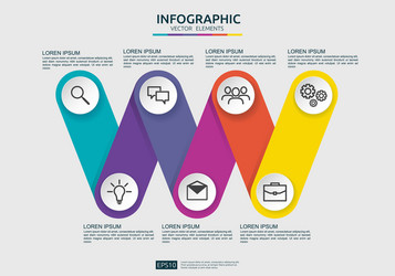 6 steps connection infographic element design vector image