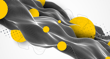 abstract waves is made in a wireframe style vector image