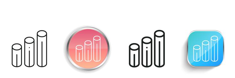 bar chart icon thin linear regular and button vector image