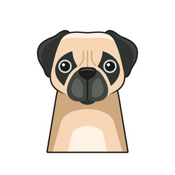 cute dog face icon cartoon style on white vector