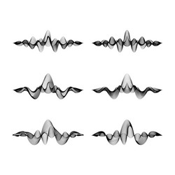 set waveforms isolated on white background vector image