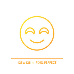 smiling emoji pixel perfect gradient linear icon vector image