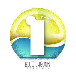 Blue lagoon cocktail icon grainy texture vector