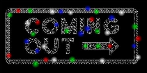 bright mesh wire frame coming out rectangle vector image