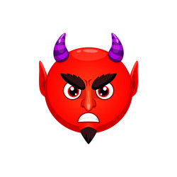 cartoon halloween devil emoji character satan Vector Image