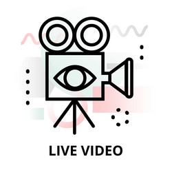 concept of live video on abstract background vector image