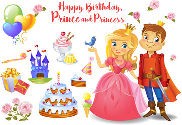 cute birthday design elements Vector Image