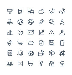 Data & Analytics Line Icons vector image