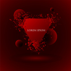 explosion red triangle and circles vector image