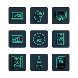 set line abacus drawing compass function vector image