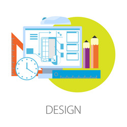 Smartphone design process in computer program vector