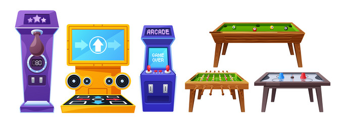 table games and machines set electronic devices vector