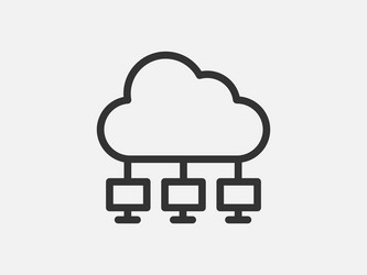 technology icon cloud computing connection big vector image