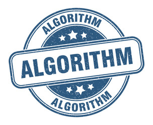 algorithm stamp label round grunge sign vector image