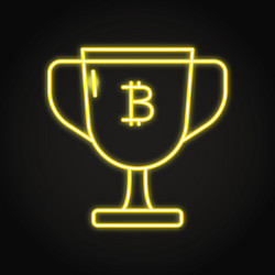 bitcoin block reward icon in neon style vector image