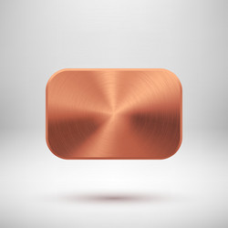 bronze abstract square button template vector