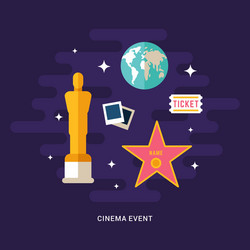 cinema event concept cinematic award set of flat vector