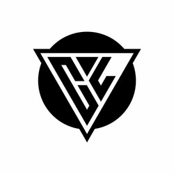 cl logo with negative space triangle and circle vector image