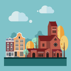 flat design urban landscape vector