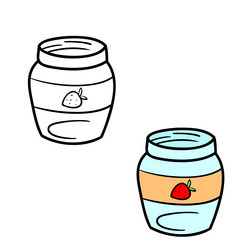 hand drawn mason jar sketch with lid vector