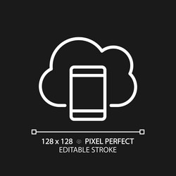 Paas cloud computing pixel perfect white linear Vector Image