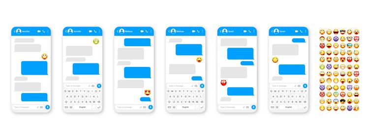 smartphone messaging app user interface design vector image