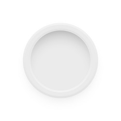 3d round blank button with plastic texture badge vector image