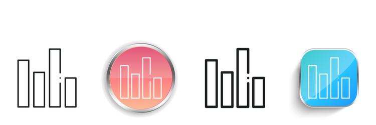 bar chart icon thin linear regular and button vector image